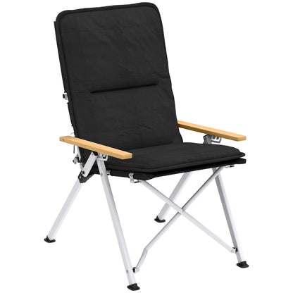 Portable Camping Chair for Adults, High Back Folding Chair with Padded Seat and Carry Bag, Outdoor Recliner for Hiking