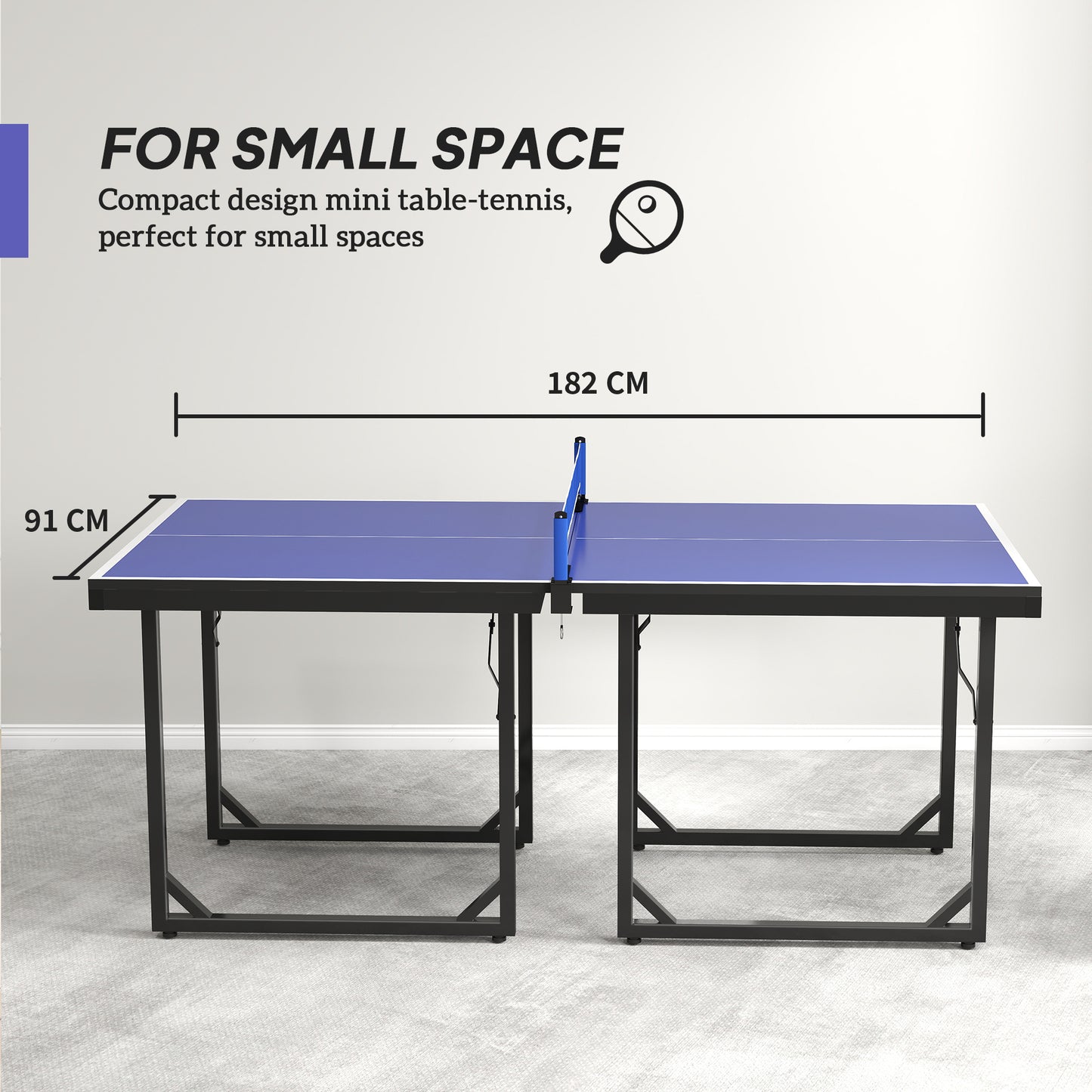 6ft Table Tennis Table, Ping Pong Table with Net, Foldable and Portable Ping Pong Set for Indoor Use, Easy Assemble, Midsize