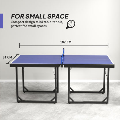 6ft Table Tennis Table, Ping Pong Table with Net, Foldable and Portable Ping Pong Set for Indoor Use, Easy Assemble, Midsize