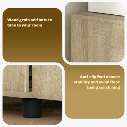 Two-Tier Locking Office Storage Cabinet - Oak