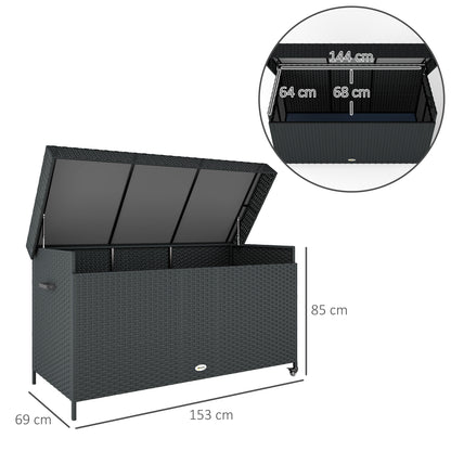 627 L Rattan Storage Box - Black