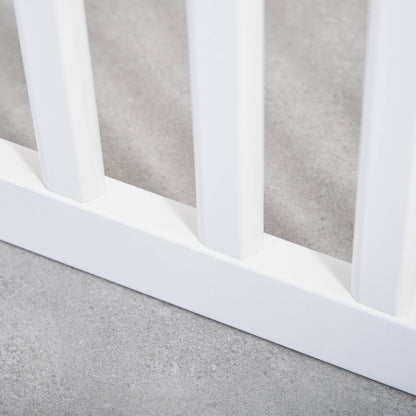 Wooden Pet Gate Foldable Freestanding Dog Safety Barrier w/ Support Feet
