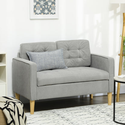 2 Seater Storage Sofa, Fabric Couch with Hidden Under Seat Storage, Thick Cushions