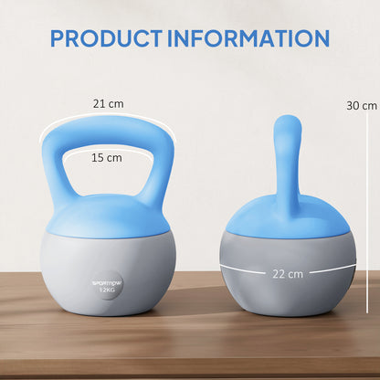 12KG Soft Kettlebell, Kettlebell with Non-Slip Handle for Home Gym, Weight Lifting, Strength Training, Light Blue/Grey