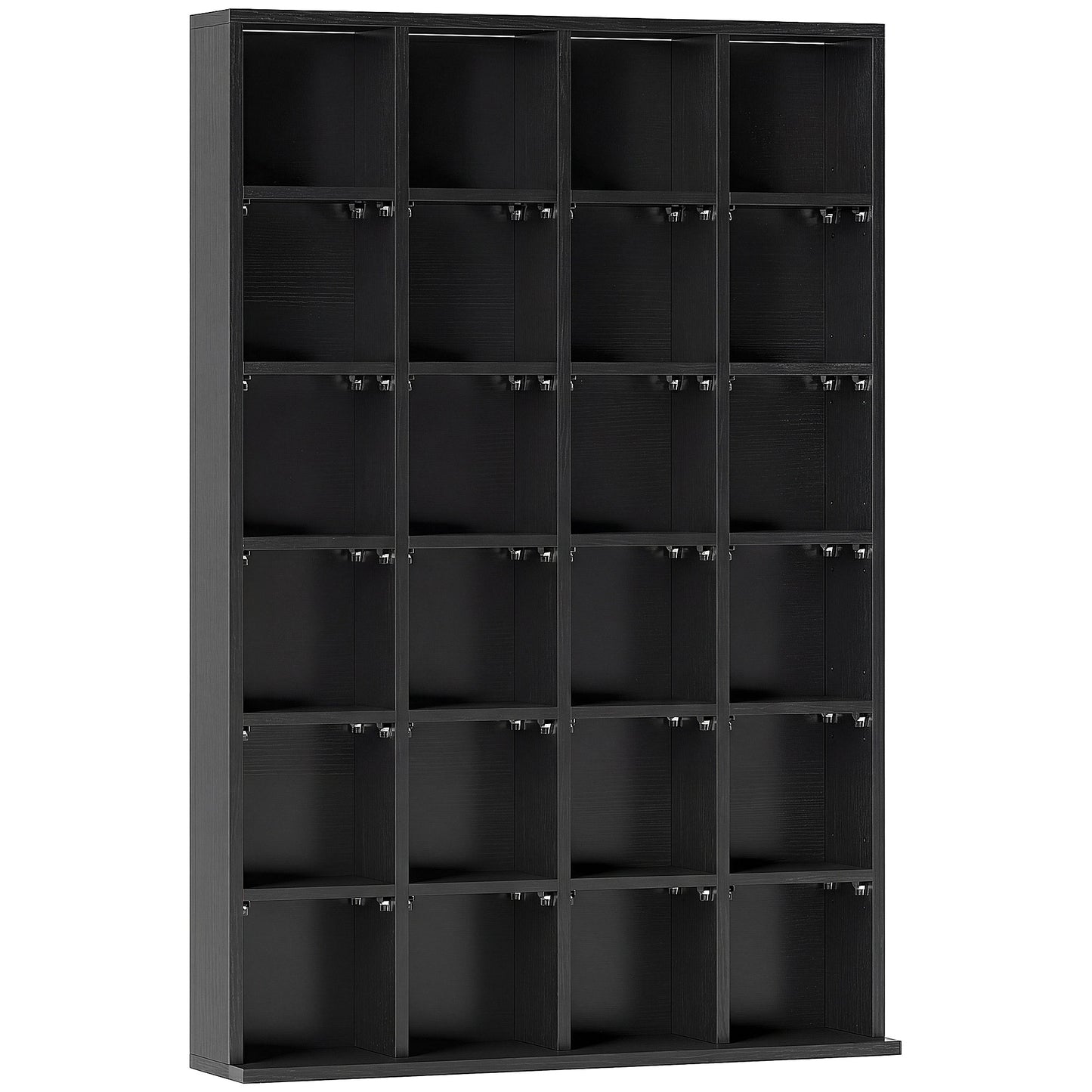 CD Storage Unit with Adjustable Shelves, 89 x 130.5 cm, Black