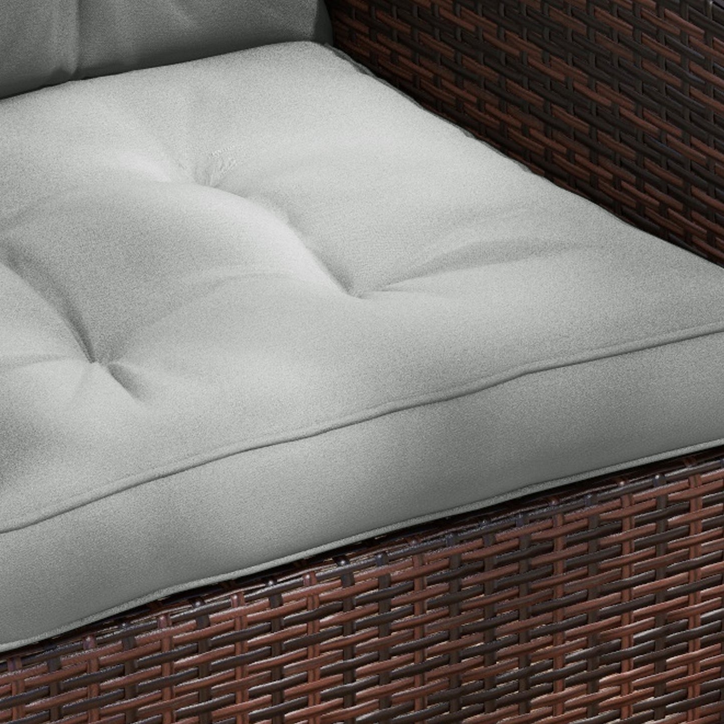 4-Piece Seat Cushions Back Pillows Replacement, Patio Chair Cushions Set for Indoor Outdoor, Light Grey
