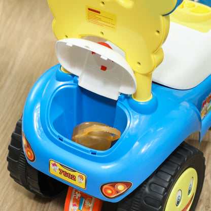 Foot to Floor oddler Ride on Toy w/ Music, Light, Horn, Under Seat Storage, Anti-Over-Backwards Device, Blue