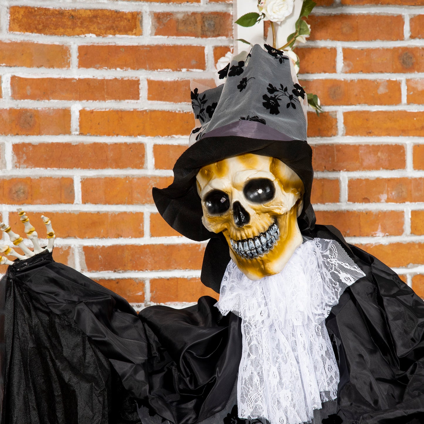189cm Life Size Outdoor Halloween Decorations Ghost Bridegroom, Animated Prop Animatronic Decor