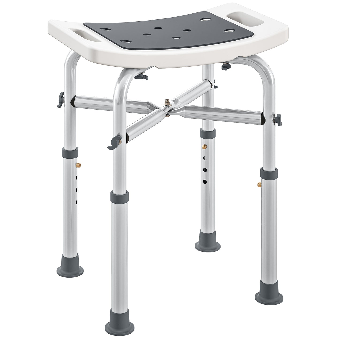 44-51.5cm Aluminium Frame Shower/Bath Stool - Grey