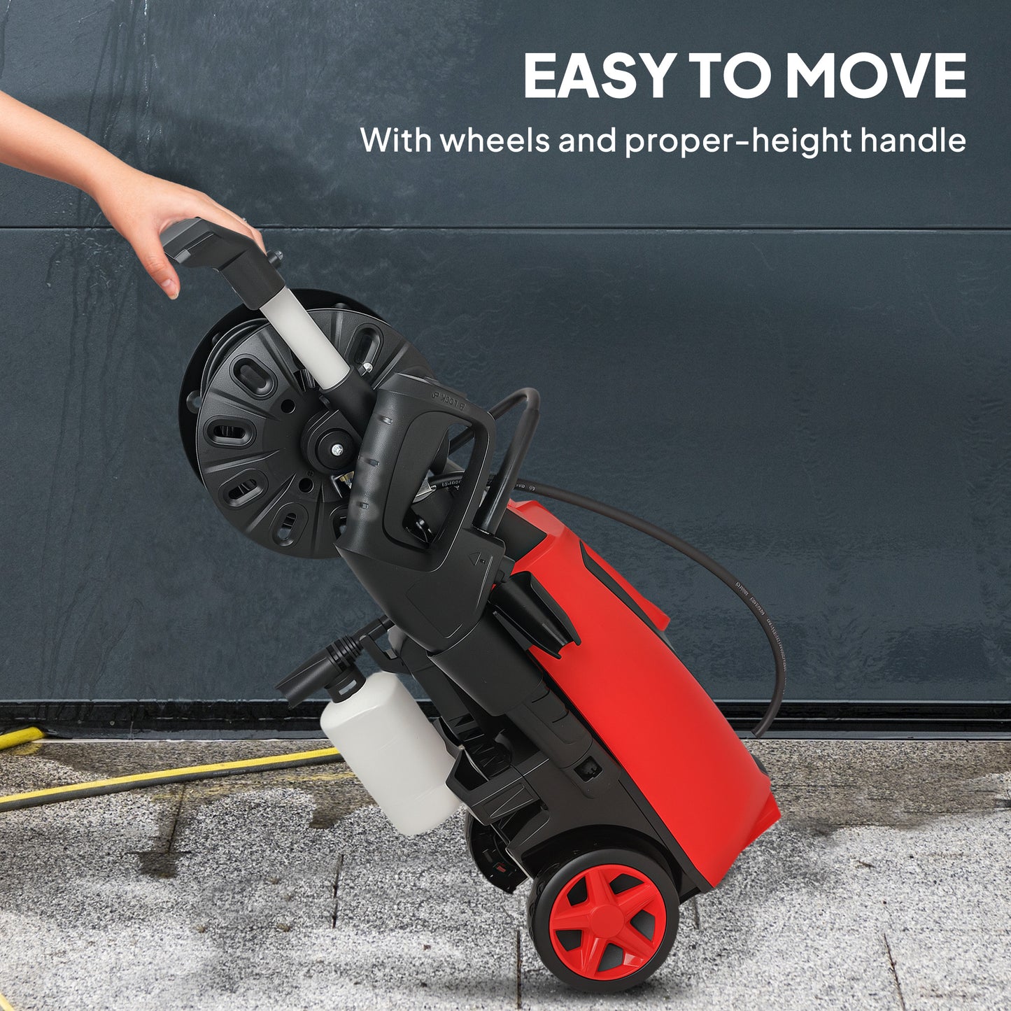 150-Bar Pressure Washer, with Accessories - Red/Black