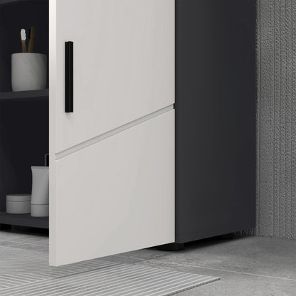Under Sink Bathroom Cabinet, Bathroom Vanity Unit, Basin Storage Cupboard with Double Doors and Shelf