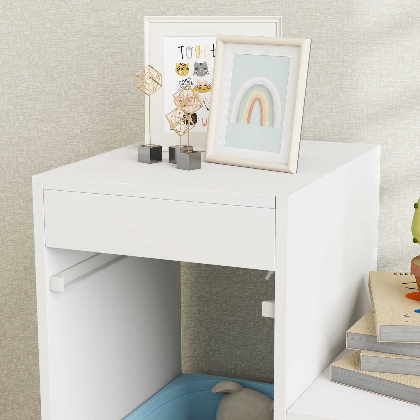 Toy Storage Organiser, Three-Layer Kids Toy Storage Units, with Removable Bins, for Ages 3-8 Years, Multi-colour