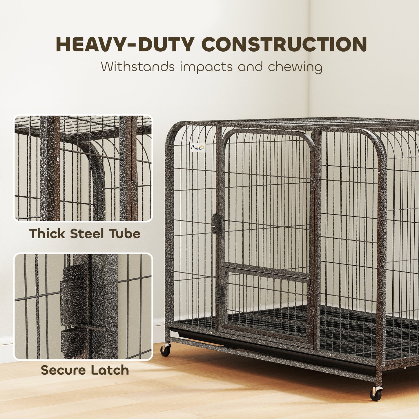 Heavy Duty Dog Crate,116 x 77 x 88 cm, Large Dog Cage for Small to Large Breeds