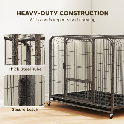 Heavy Duty Dog Crate,116 x 77 x 88 cm, Large Dog Cage for Small to Large Breeds