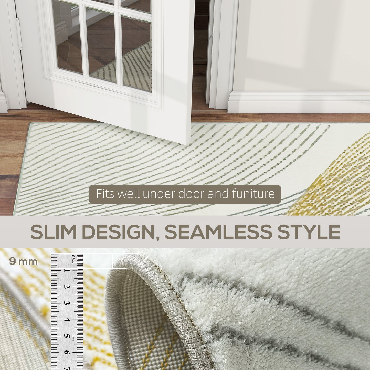 Modern Area Rug, Machine Washable Rug, Allergy-Friendly Floor Carpet for Living Room, Bedroom, Dining Room, Home Office