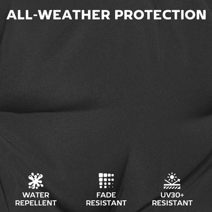 Outdoor Seat Cushions Set of 2 with Ties, Waterproof Garden Seat Pads, Black