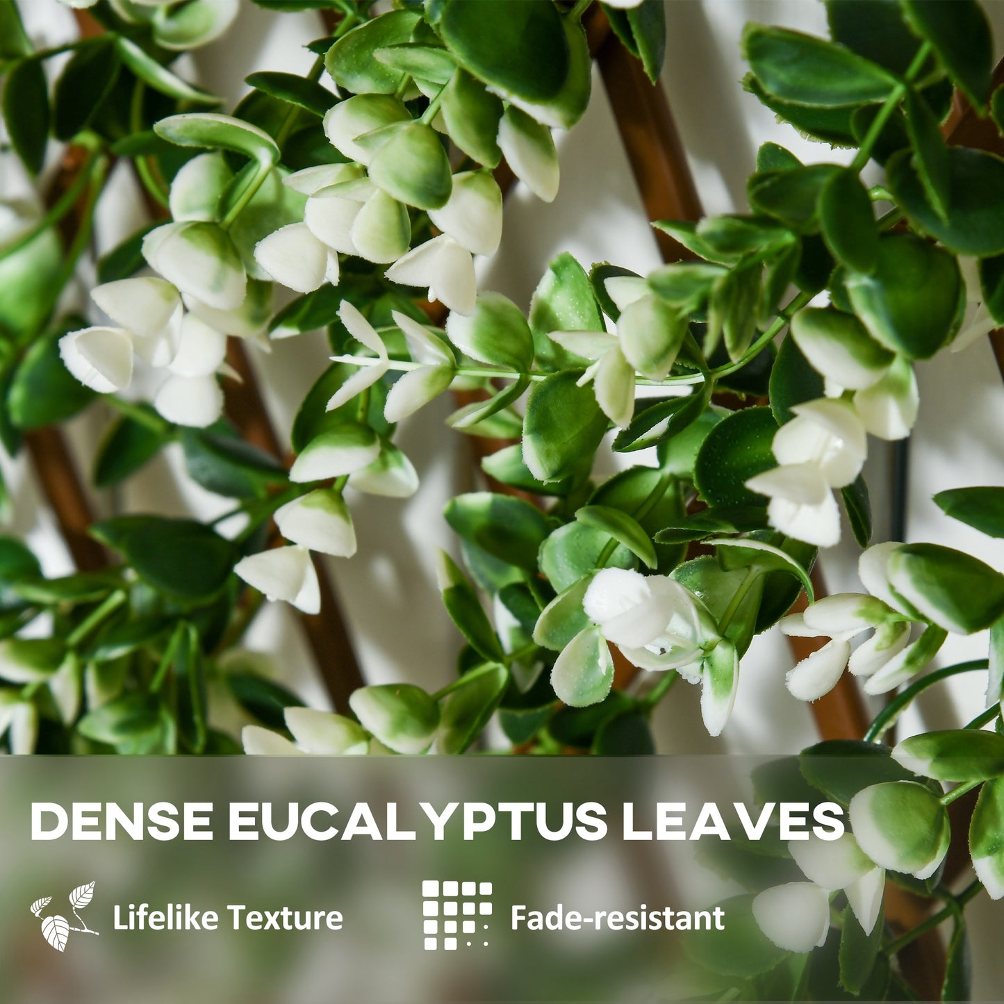 2pc Expanding Garden Trellis, 2 x 1m Faux Decorative Privacy Fence with Artificial Leaves