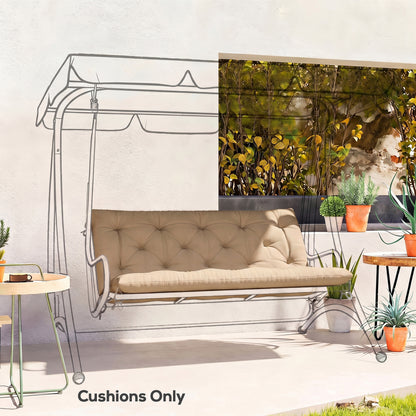 Garden Bench Cushion, 2 Seater Swing Chair Cushion, Seat Pad with Ties for Indoor and Outdoor Use, 110 x 120 cm