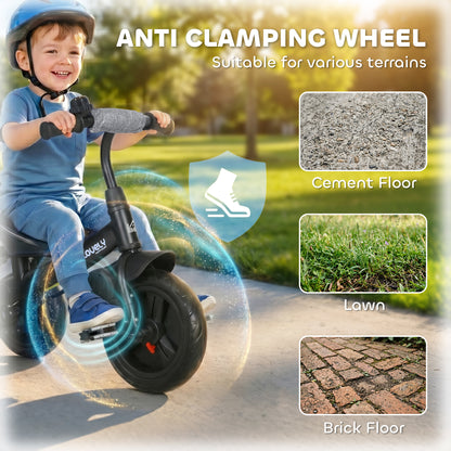 6 in 1 Kids Trike with Parent Handle, Canopy, 5-point Seat Belt, Storage, Footrest, Brake, for 1-5 Years, Grey
