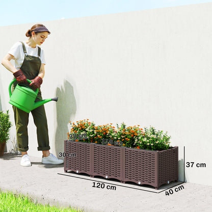 Plastic Raised Garden Bed with Legs, Self Watering Elevated Planter Boxes with Drainage Holes and Plugs