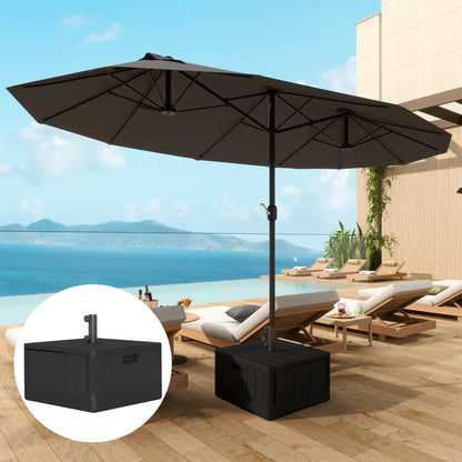 Garden Parasol Base Outdoor Umbrella Stand with Wheels Handles, Garden Umbrella Base, Filled Up to 80kg