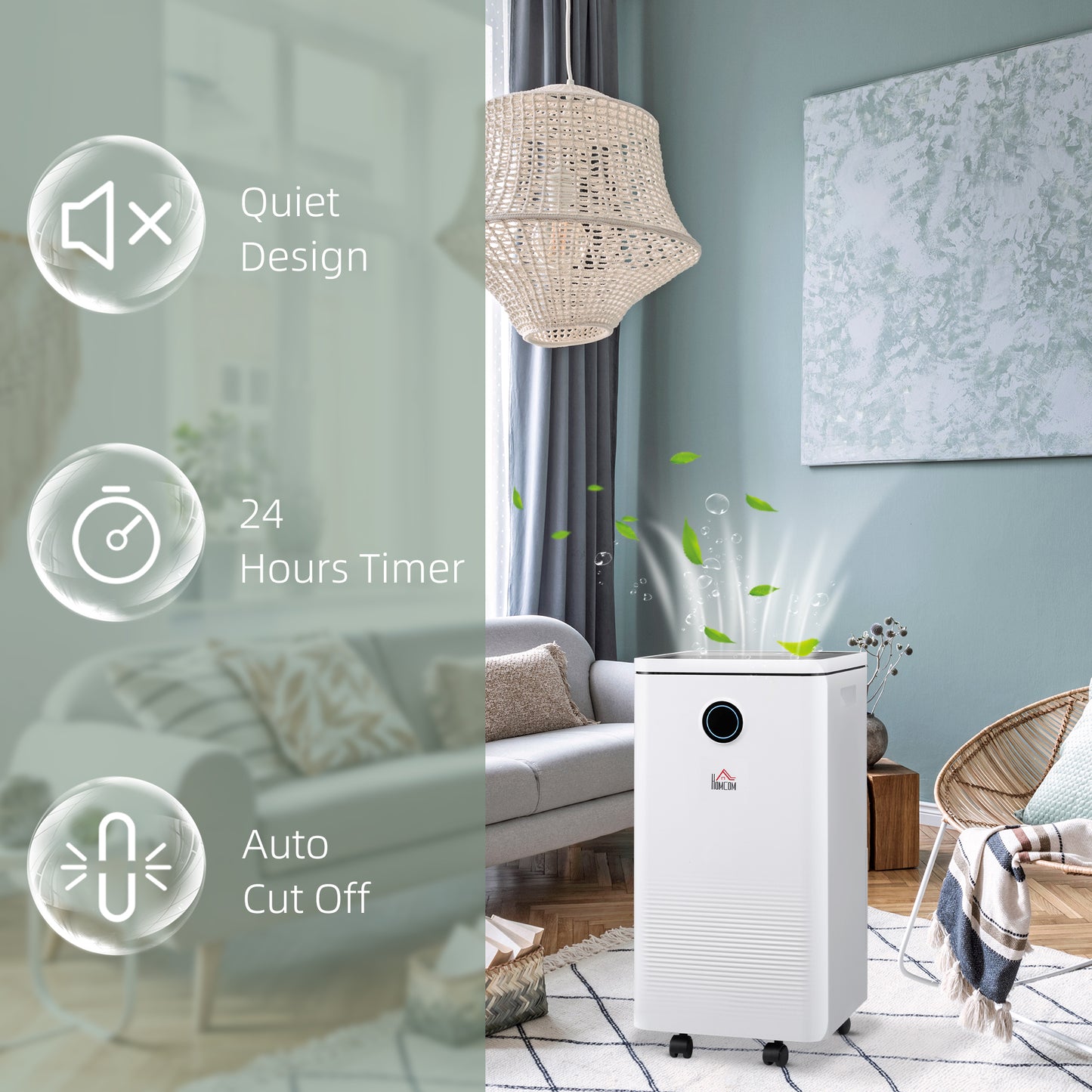 10L/Day Dehumidifier with WiFi Smart App Control, 2.5L Water Tank, Digital Display, Sleep Mode, 24H Timer