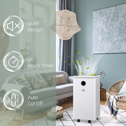 10L/Day Dehumidifier with WiFi Smart App Control, 2.5L Water Tank, Digital Display, Sleep Mode, 24H Timer