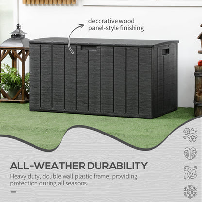 336 Litre Garden Storage Box, Water-resistant Heavy Duty Double Wall Plastic Container