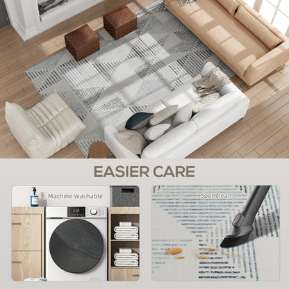 Modern Area Rug, Geometric Pattern Non-Slip Washable Rug, Soft Floor Carpet for Living Room, Bedroom, Dining Room