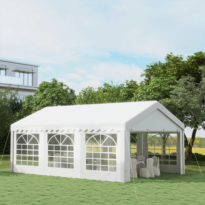 6m x 4m Heavy Duty Garden Gazebo for Parties, Wedding and Events, White