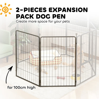 Two-Piece Dog Pen Expansion Pack for Large Dogs, 100cm Tall Animal Pen with Three Connecting Stakes