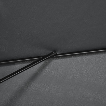 3x2m Garden Parasol Umbrella with Aluminium Pole, Tilt and Crank, Rectangular Outdoor Table Parasol Sun Shade for Patio