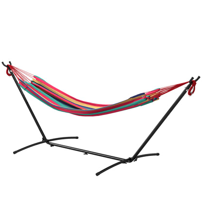 298 x 117cm Hammock with Stand Camping Hammock with Portable Carrying Bag, Adjustable Height, 120kg Load Capacity