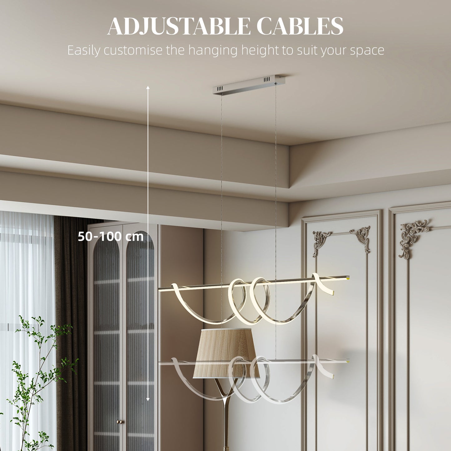 Pendant Light with 3 Colour Temperatures - Silver Tone