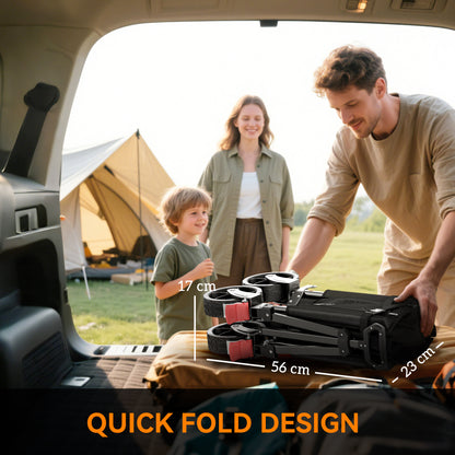 Festival Trolley on Wheels, 150L Folding Camping Trolley Cart with Openable Sides