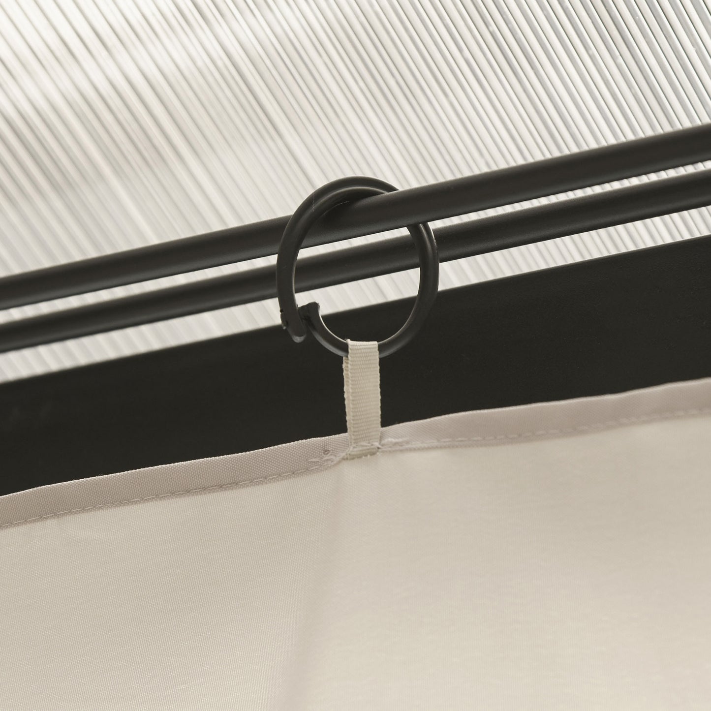 Replacement Gazebo Curtains, 4-Panel Gazebo Side Panels Only, for 3 x 3 (M) Gazebos or Pergolas, Hooks/C-Rings Included