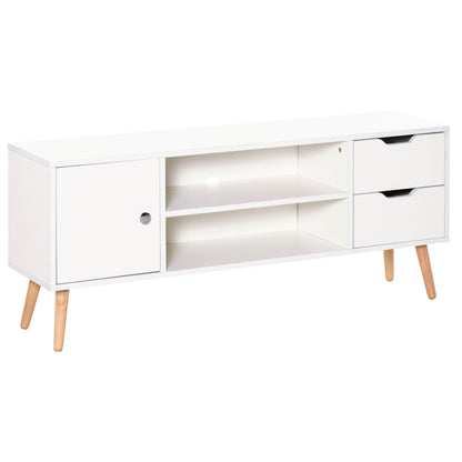 TV Stand for TVs up to 50", TV Console Cabinet with Open Storage Shelf and Drawers for Living Room