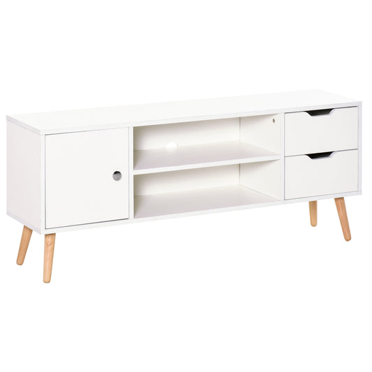 TV Stand for TVs up to 50", TV Console Cabinet with Open Storage Shelf and Drawers for Living Room
