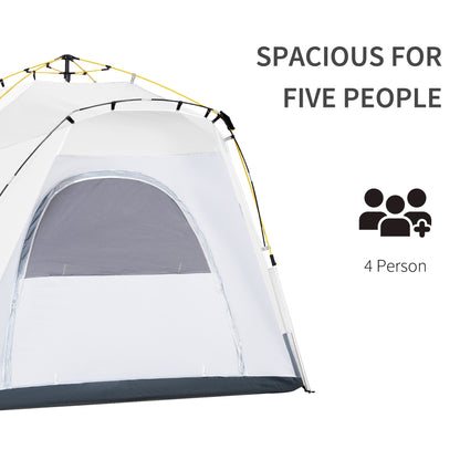 3 Person Automatic Camping Tent, Outdoor Pop Up Tent, Portable Backpacking Dome Shelter, Light Grey