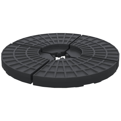 4 PCs 70KG Portable Round Parasol Base Umbrella Cross Stand Weights Holder Sand or Water Filled Outdoor Garden Patio