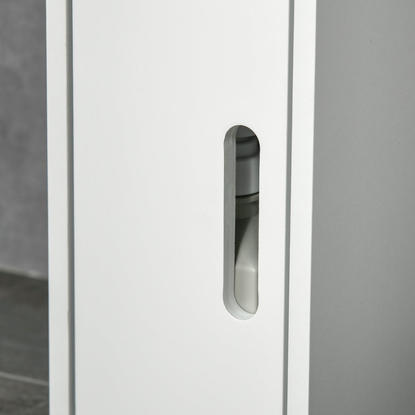 Modern Bathroom Storage Cabinet, Freestanding Tall Bathroom Cabinet with Open Shelves and 3 Cupboards with Door