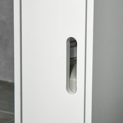 Modern Bathroom Storage Cabinet, Freestanding Tall Bathroom Cabinet with Open Shelves and 3 Cupboards with Door