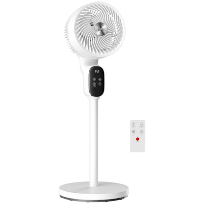 20 dB Silent Standing Fan for Bedroom, 39in Pedestal Fan with Remote, Oscillating, 8 Speeds, Adjustable Height, White