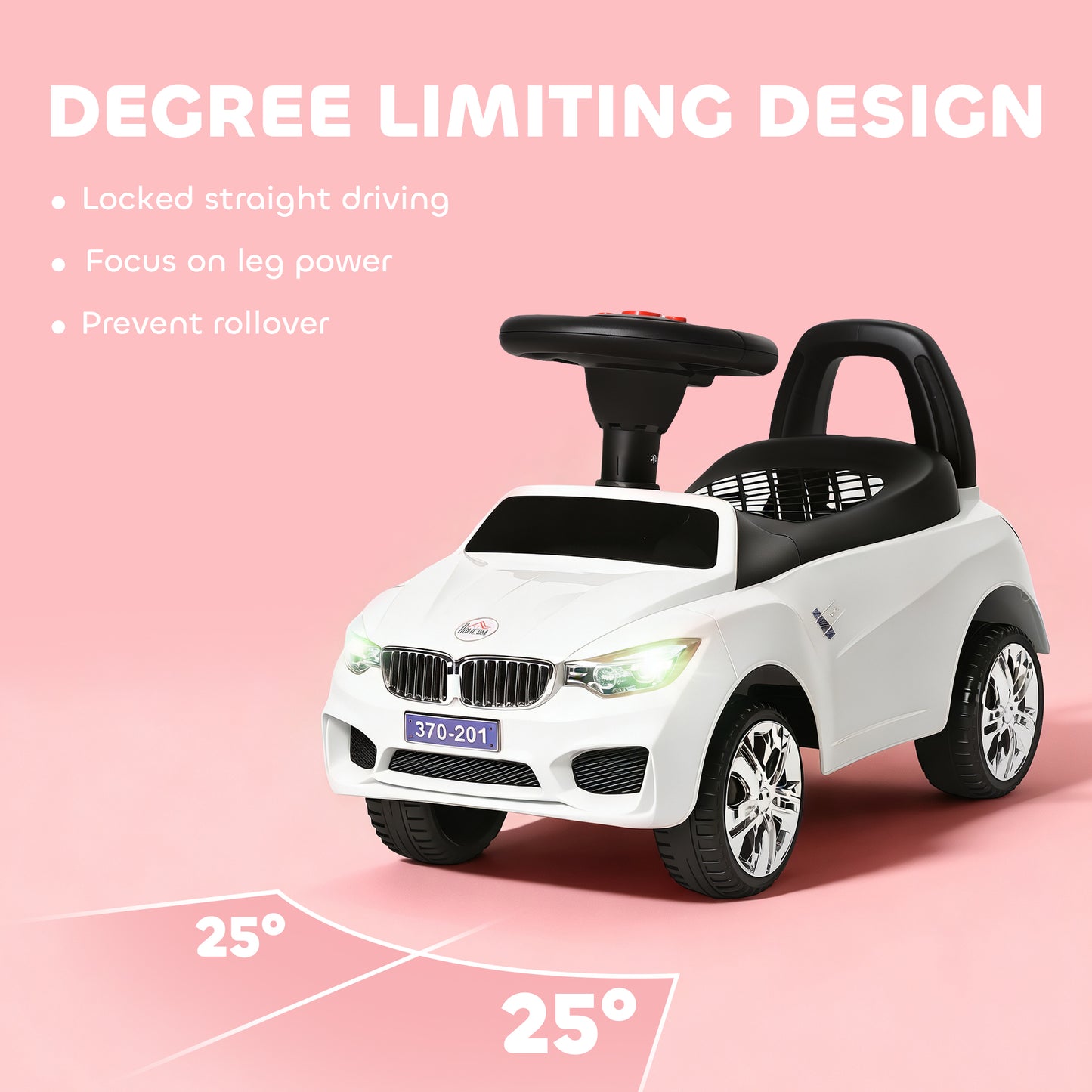 Ride on Car Baby Toddler Walker Foot to Floor Sliding Car Slider, White