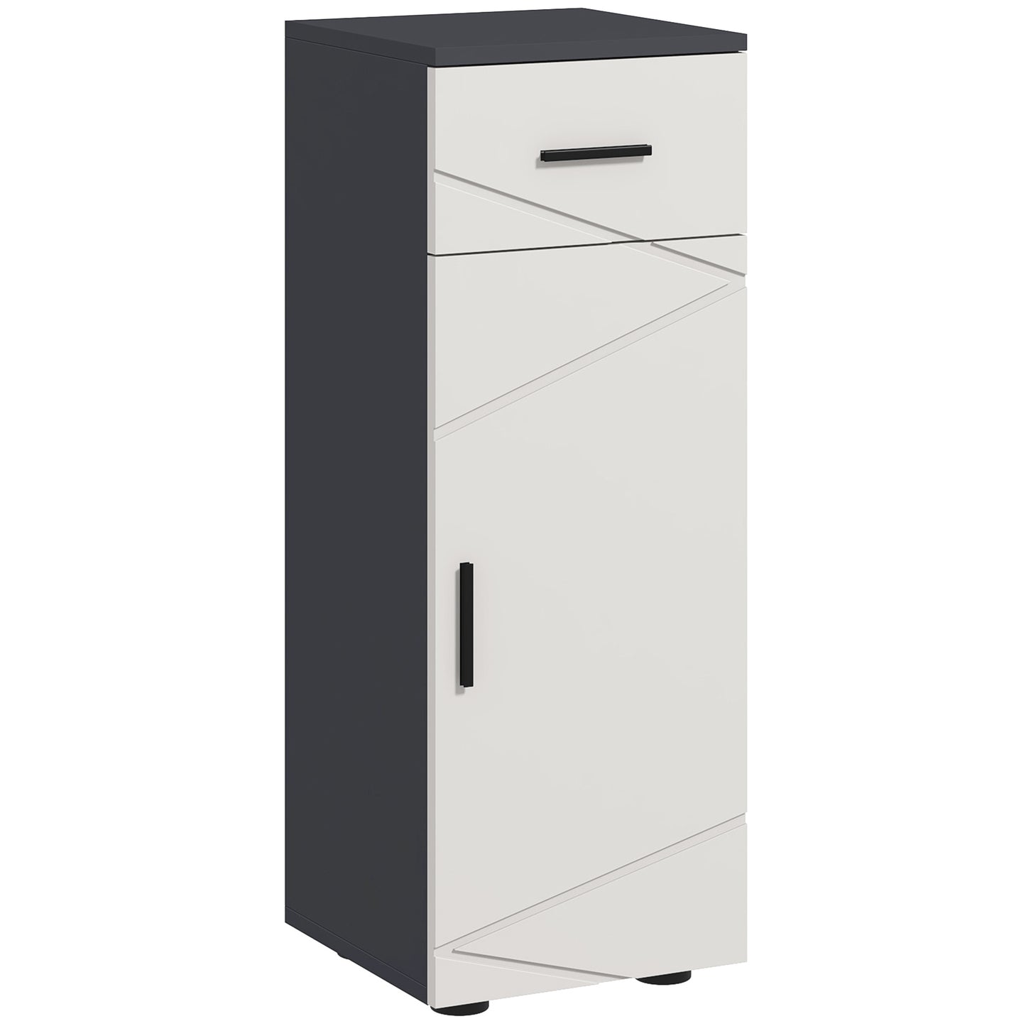 Slim Bathroom Cabinet, Narrow Bathroom Storage Cabinet with Drawer, Door Cupboard, Adjustable Shelf and Soft Close Mechanism