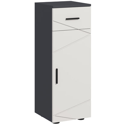 Slim Bathroom Cabinet, Narrow Bathroom Storage Cabinet with Drawer, Door Cupboard, Adjustable Shelf and Soft Close Mechanism
