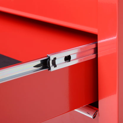 5-Drawer Lockable Tool Storage Cabinet with Wheels, Handle, 2 Keys, Steel Home Work DIY Workshop Chest