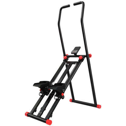 Stair Stepper for Home Gym with 3 Resistances, Foldable Vertical Stair Climber with Adjustable Handlebar, LCD Monitor