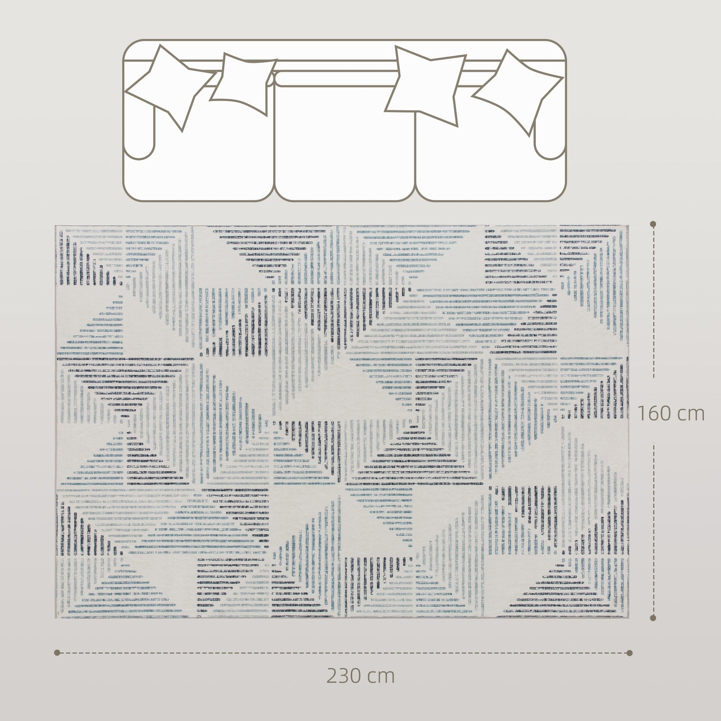 Modern Area Rug, Geometric Pattern Non-Slip Washable Rug, Soft Floor Carpet for Living Room, Bedroom, Dining Room