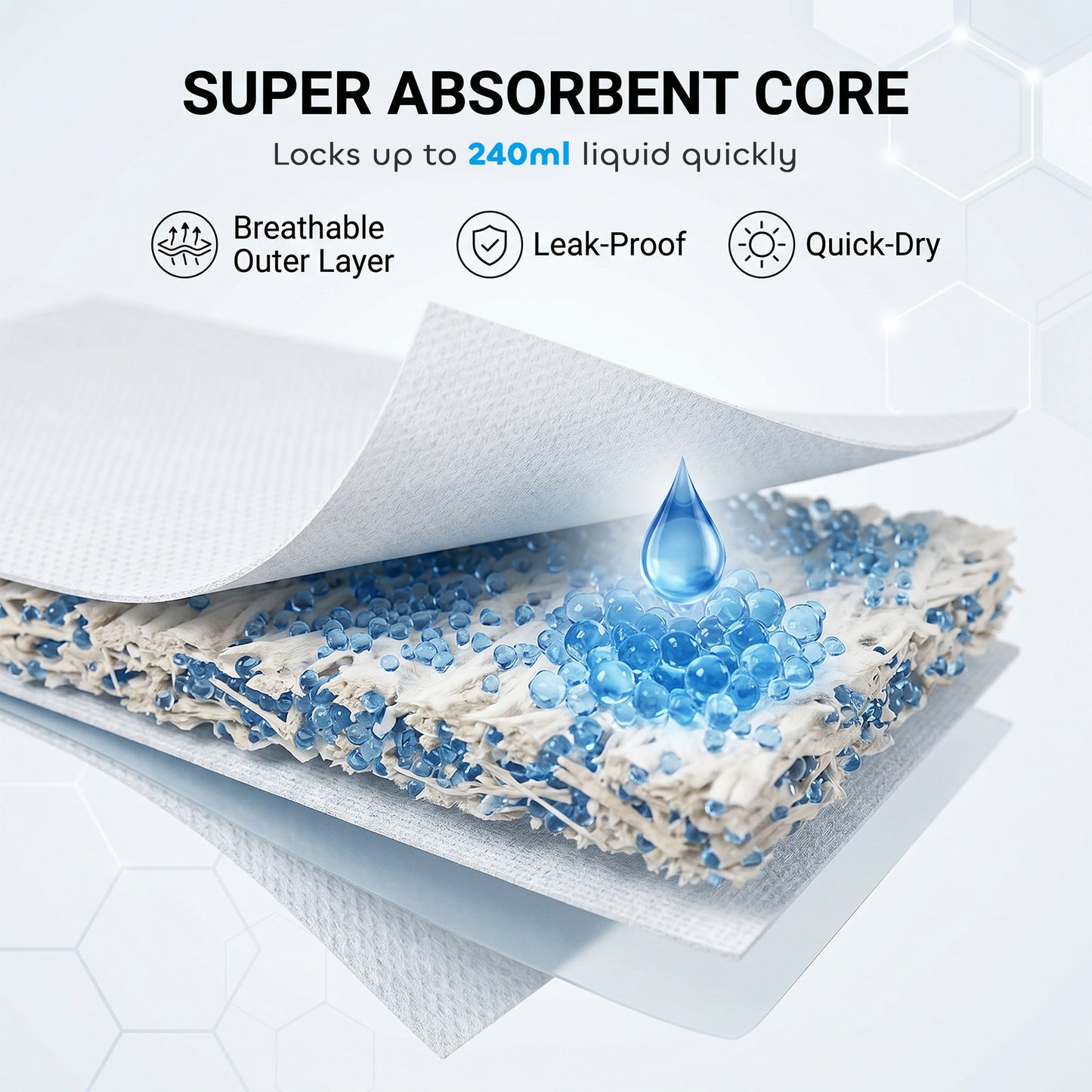 Dog Diapers Super Absorbent Leak-Proof Dog Nappies for Male Dogs Size M 45-64 cm Waist